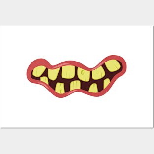 Funny Monster Mouth Mask Design Posters and Art